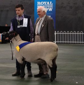 Gus and Judge, Kevin Moore and the winning ASSBA Shortwool Ram under 1.5 years.